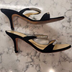 WOMEN'S GUISEPPE BLACK VELVET Rhinestone Heel size 36.5 (6)